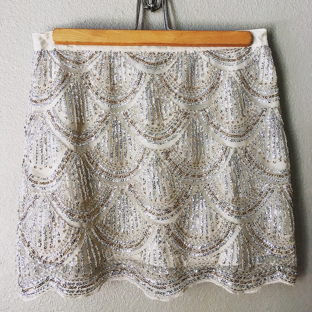 Sequin Mermaid Scalloped Skirt